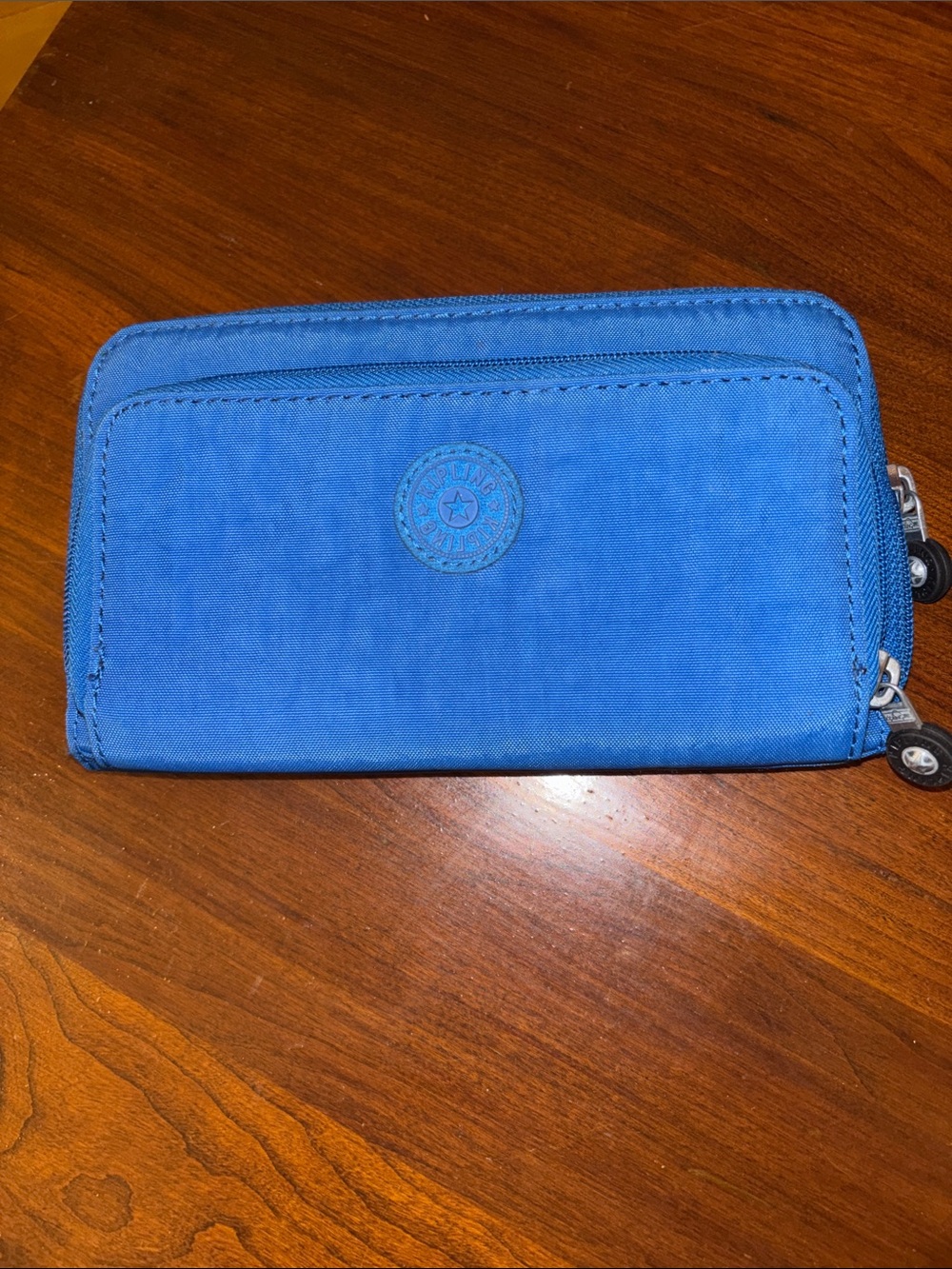 Kipling Blue Zip-Around Wallet with Front Pocket